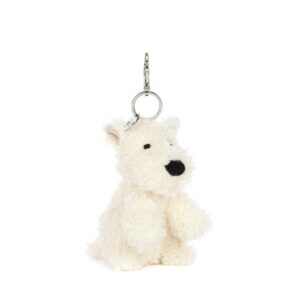 (英國直送) Jellycat Munro Scottie Dog Bag Charm白色狗狗匙扣