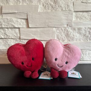 (英國直送) Jellycat Amuseables Colette & Arlette Heart Macaron 紅色&粉紅色情人節心心馬卡龍一對 微笑公仔