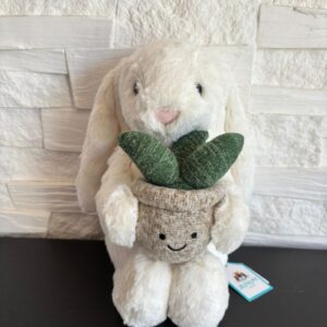 (英國直送) Jellycat Cream Bunny with Plant 兔仔攬蘆薈